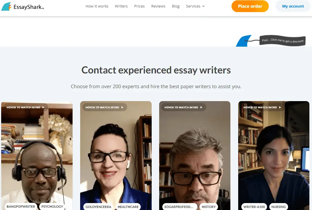 EssayShark website interface